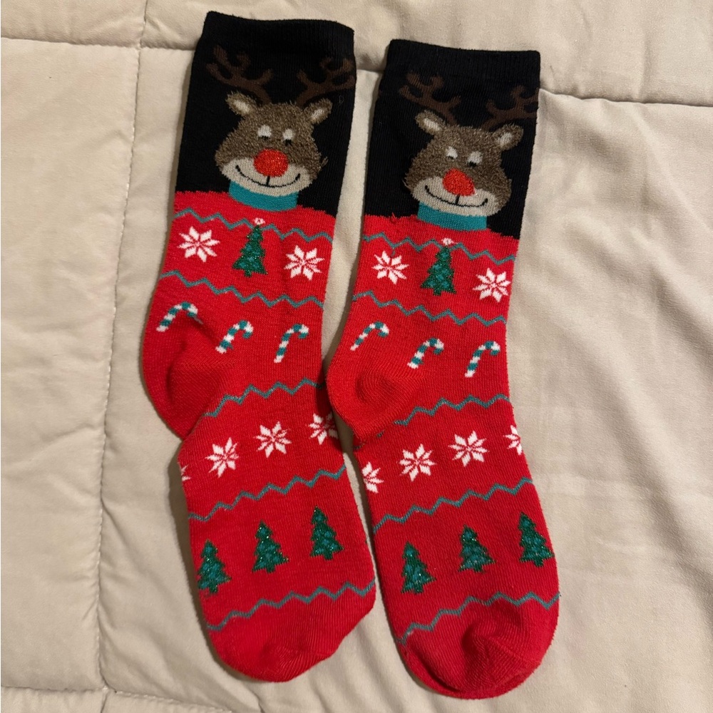 Festive Reindeer Christmas Socks